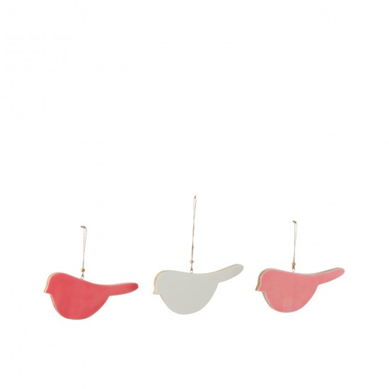 J-Line J Line pendeloques Jolipa Suspension Oiseau Bois De Manguier Mix Small Assortiment De 3.