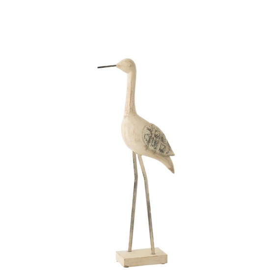 J-Line J Line animal animaux statuettes Jolipa Oiseau Deco Bois Metal L.