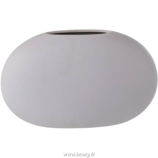 J-Line J Line vases Jolipa Vase Ovale Plat Ceramique Mauve Clair.