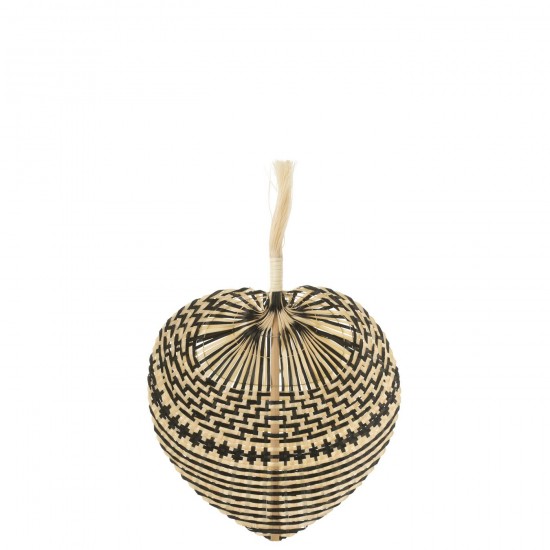 J-Line J Line éventails à main Jolipa Éventail Tissé Bambou Naturel Noir Small.