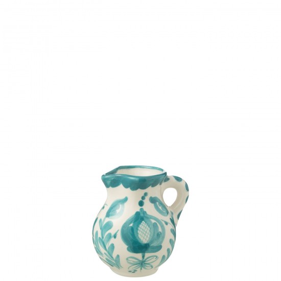 J-Line J Line série de vaisselle Jolipa Pitcher Granada Ceramic White Aqua Small.