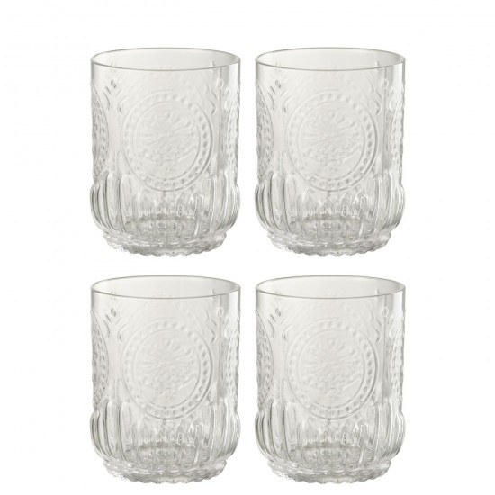 J-Line J Line verre à boire verres à boire Jolipa Giftbox 4 Verre A Boire Maya Verre Transparent.