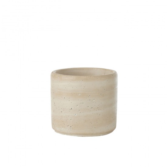 J-Line J Line cachepots de fleur Jolipa Cachepot Olina Rond Ciment Creme Medium.