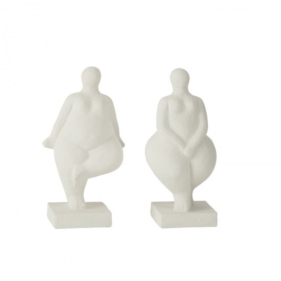 J-Line J Line figurines statuettes Jolipa Figurine Moderne Venus Ciment Blanc Assortiment De 2.