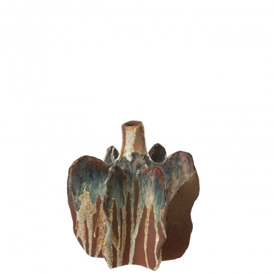 J-Line J Line vases Jolipa Vase Naga Ceramique Rouille Marron Medium.