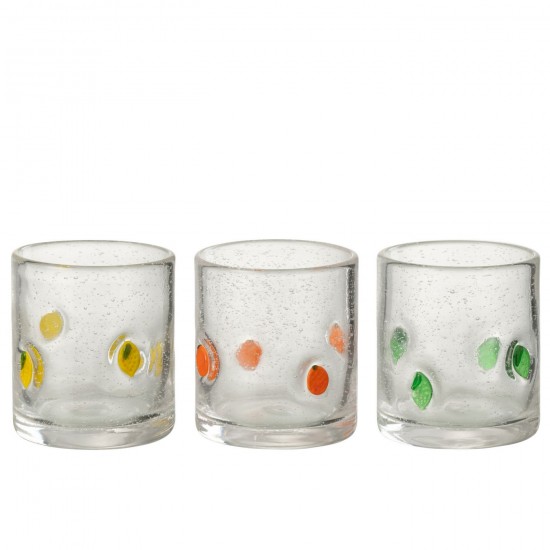 J-Line J Line verre à boire verres à boire Jolipa Verre A Boire Agrumes Verre Mix Small Assortiment De 3.