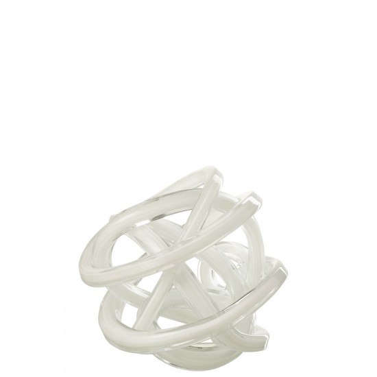 J-Line J Line presse papiers Jolipa Presse Papier Infinity Noeud Verre Blanc Transparent.