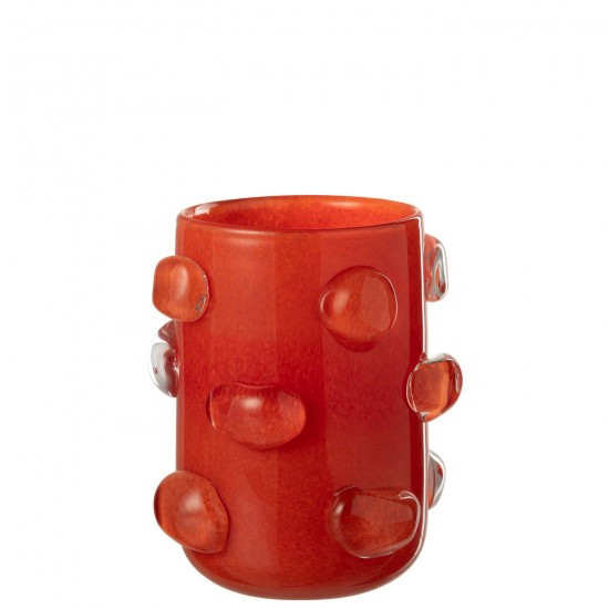 J-Line J Line Grands vases Grand vase Vases hauts Vase haut. Jolipa Vase Aruna Verre Rouge Small.