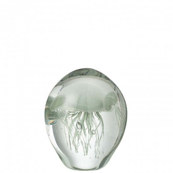 J-Line J Line presse papiers Jolipa Presse Papier Calypso Verre Transparent Vert Small.