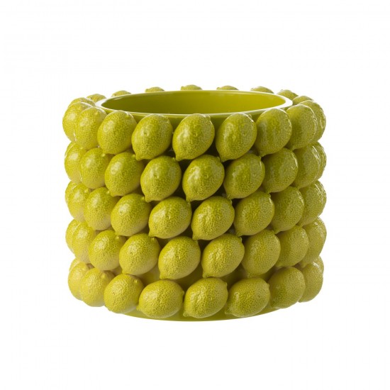 J-Line J Line cachepots de fleur Jolipa Cachepot Citron Vert Ceramique Vert Extra Large.