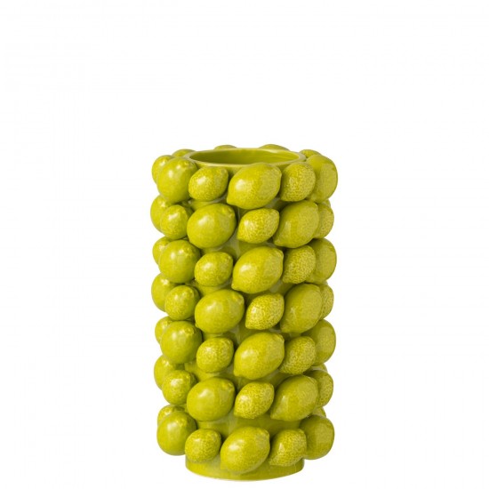 J-Line J Line Grands vases Grand vase Vases hauts Vase haut. Jolipa Vase Citron Vert Cover Ceramique Vert.