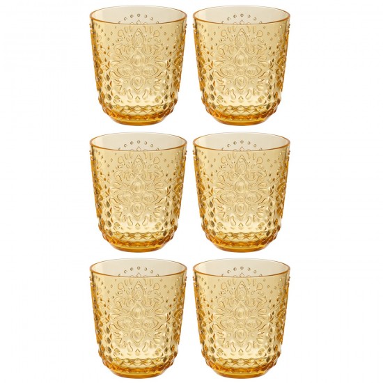 J-Line J Line boites Jolipa Boite 6 Verres Plastque Jaune.