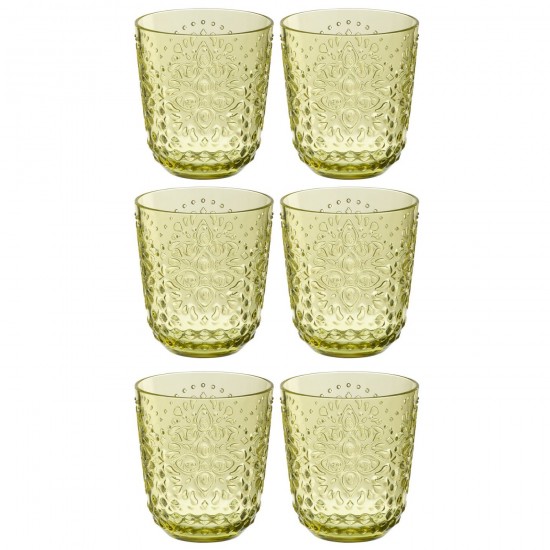 J-Line J Line boites Jolipa Boite 6 Verres Plastque Vert.