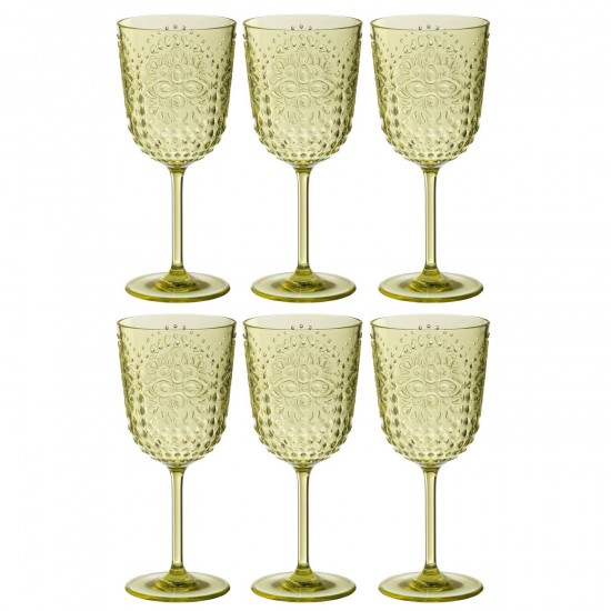 J-Line J Line boites Jolipa Boite 6 Verres A Vin Plastque Vert.