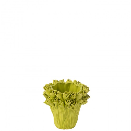 J-Line J Line Grands vases Grand vase Vases hauts Vase haut. Jolipa Vase Ambrosia Ceramique Vert Small.