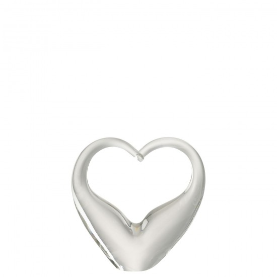 J-Line J Line presse papiers Jolipa Presse Papier Coeur Verre Transparent Small.