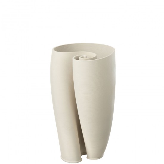 J-Line J Line Grands vases Grand vase Vases hauts Vase haut. Jolipa Vase Hydra Ceramique Beige.