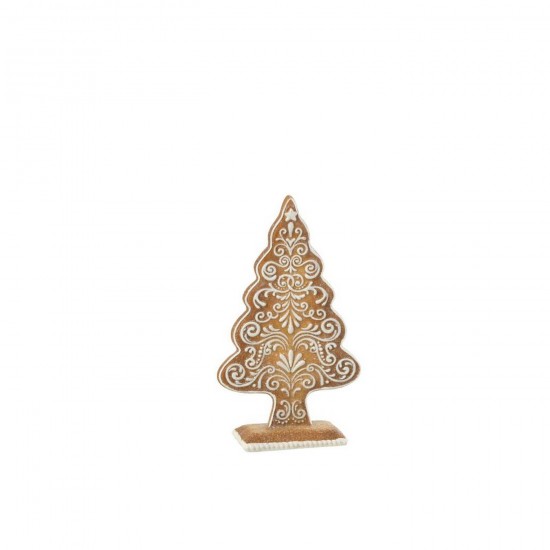 J-Line J Line arbres sapins de noel sur pied Jolipa Pain D Épice Pin Poudre De Chaux Beige Blanc Small.