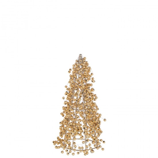 J-Line J Line cones de noel Jolipa Cône Perles Acrylique Doré Small.