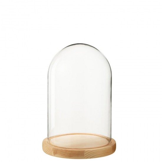 J-Line J Line cloches en verre Jolipa Cloche Décorative Verre Naturel Medium.