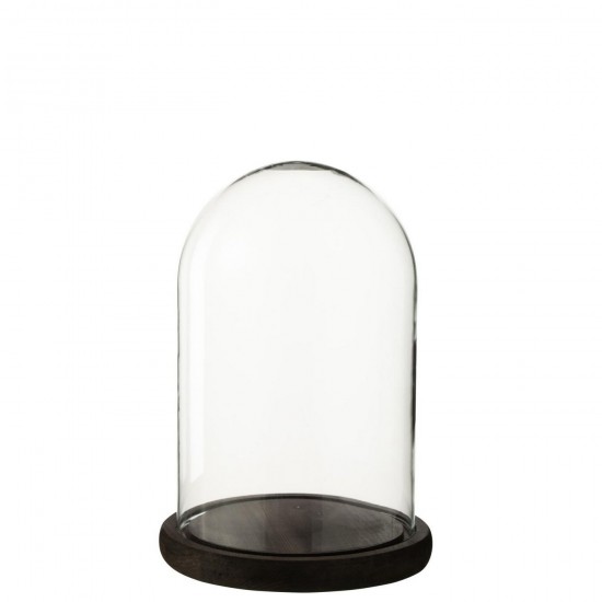 J-Line J Line cloches en verre Jolipa Cloche Décorative Verre Marron Foncé Medium.