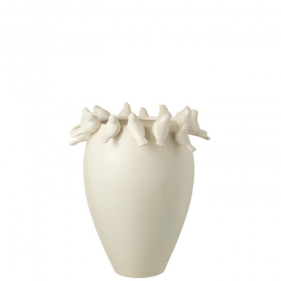 J-Line J Line Grands vases Grand vase Vases hauts Vase haut. Jolipa Vase Budgie Argile Blanc Small.