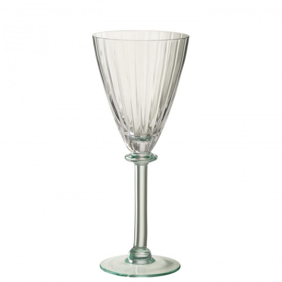 J-Line J Line verres a vin Jolipa Verre À Vin Ligné Verre Transparent Vert Clair.