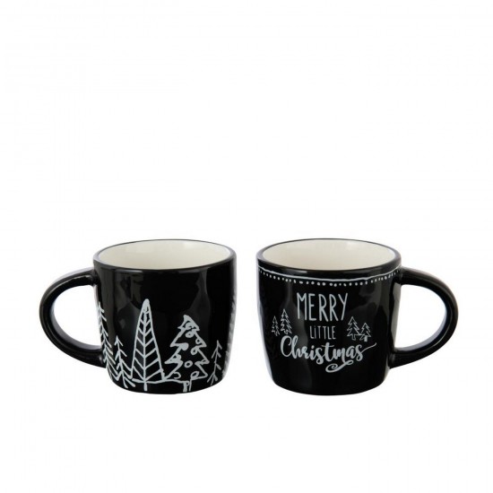 J-Line J Line grande tasses Gobelins Jolipa Mug Noël Dolomite Noir Blanc Assortiment De 2.