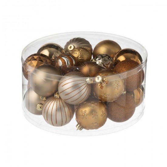 J-Line J Line boules de noel Jolipa Boite De 30 Boule De Noël Plastique Marron.