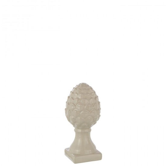 J-Line J Line hivers Jolipa Pomme De Pin Sur Base Brillant Porcelaine Beige Small.