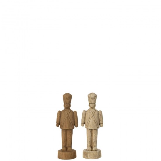 J-Line J Line Gens personnes Jolipa Casse Noisette Effet Bois Polyrésine Marron Foncé Beige Small Assortiment De 2.