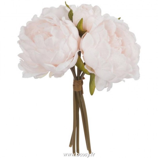 J-Line fleurs Jolipa Jline Bouquet Pivoines 5 Parties Rose Clair S