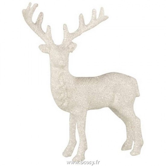 J-Line pendeloques Jolipa Jline Renne Suspendu Paillettes Plastique Blanc