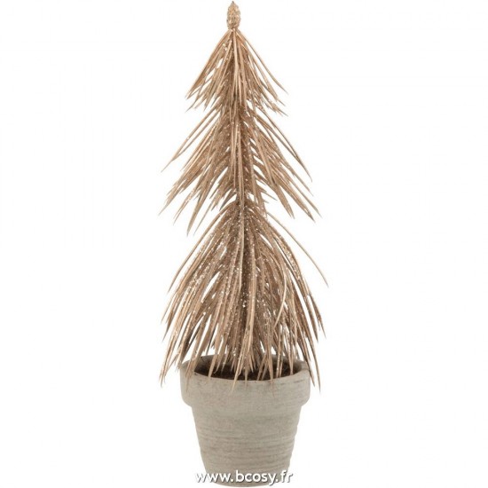 J-Line arbres sapins de noel sur pied Jolipa Jline Sapin Pot Paillettes Plastique Champagne