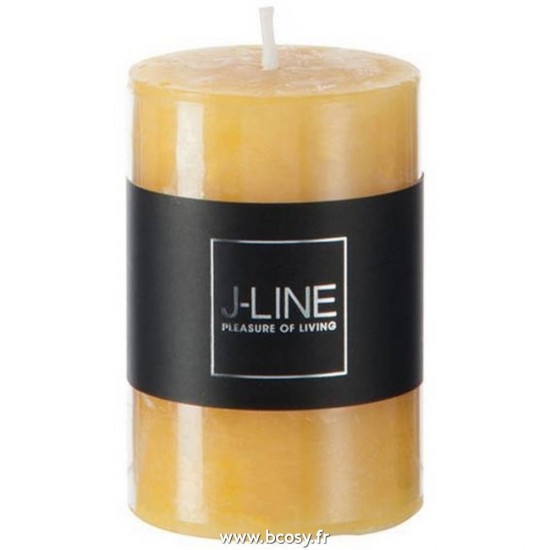 J-Line bougies cylindre Jolipa Jline Bougie Cylindrique Ocre S18H