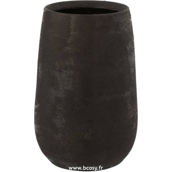 J-Line vases Jolipa Jline Vase Irregulier Rugueux Ceramique Noir Small