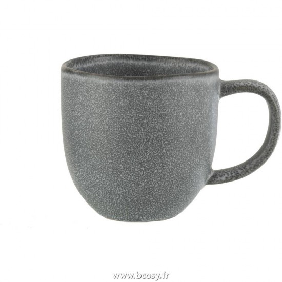J-Line tasses de cafe avec sous tasse Jolipa Jline Tasse Louise Ceramique Gris