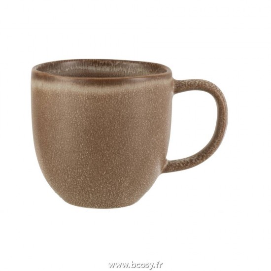 J-Line tasses de cafe avec sous tasse Jolipa Jline Tasse Louise Ceramique Cognac