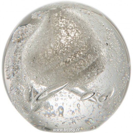 J-Line presse papiers Jolipa Jline Presse Papier Bubbel Glas Zilver Medium