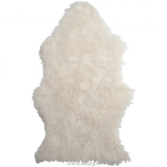 J-Line J Line peaux de moutons d agneaux Jolipa Tapis Imitation Fourrure Blanc.