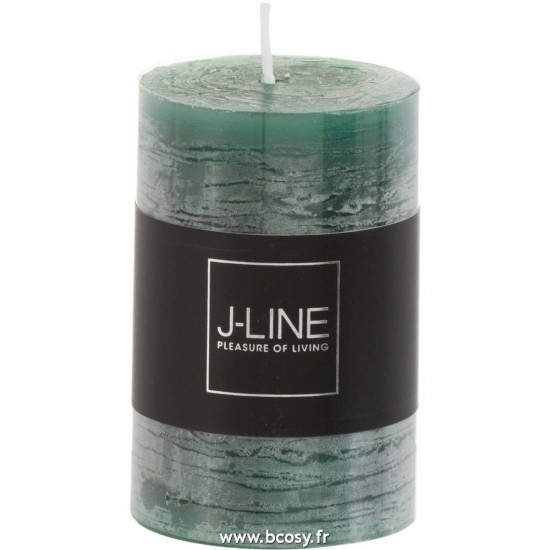 J-Line bougies cylindre Jolipa Jline Bougie Cylindrique Vert Fonce S18H