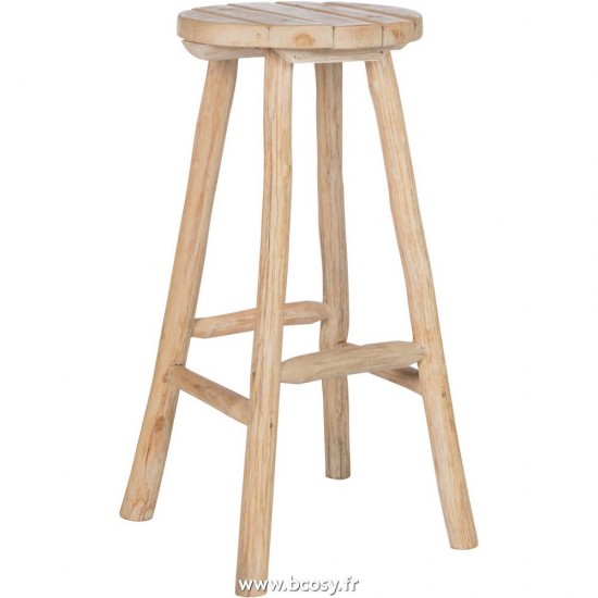 J Line Tabouret Rond Chene Bois Naturel Jline 82103 by Jolipa 82103