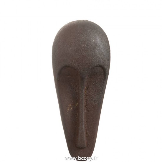 J-Line figurines statuettes Jolipa Jline Masque Long Ethnique Ceramique Marron Large