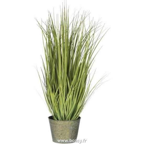 J Line Herbes Sauvages+Pot En Metal Plastique Vert Large Jline 83463 by Jolipa 83463