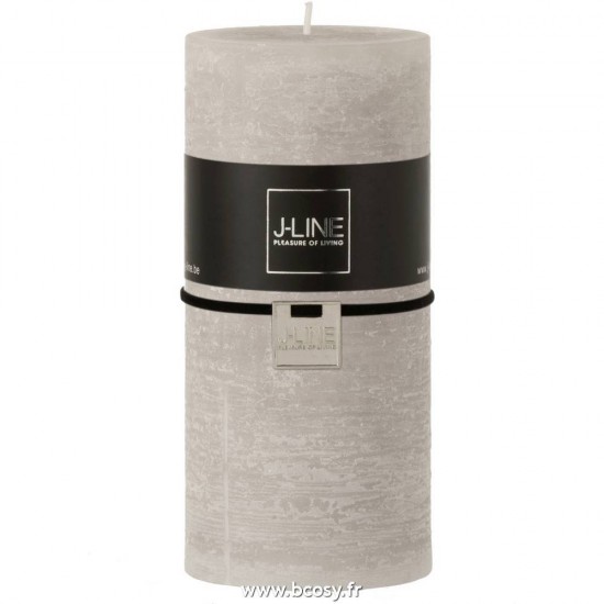 J-Line bougies cylindre Jolipa Jline Bougie Cylindrique Gris Clair L 70H