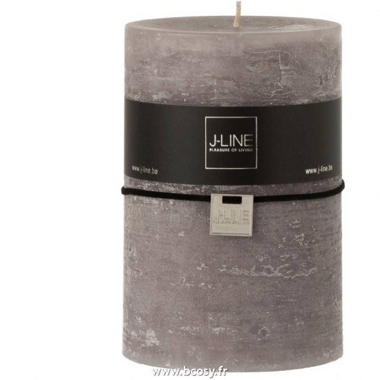 J-Line bougies cylindre Jolipa Jline Bougie Cylindrique Gris Fonce Xl 110H