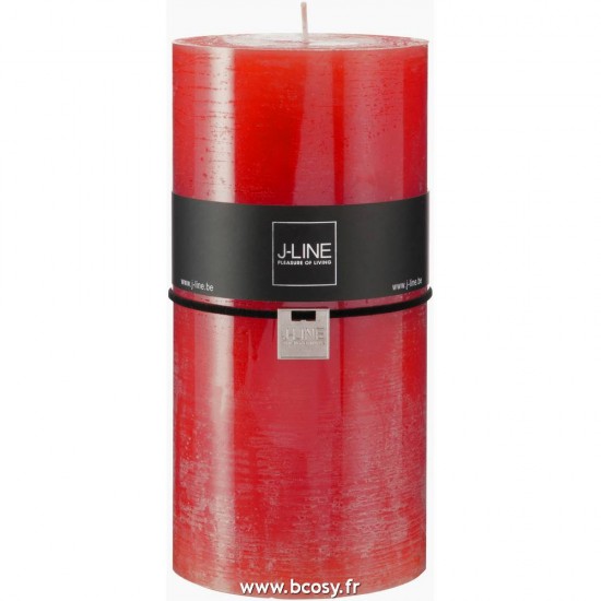 J-Line bougies cylindre Jolipa Jline Bougie Cylindrique Rouge Xxl 140H