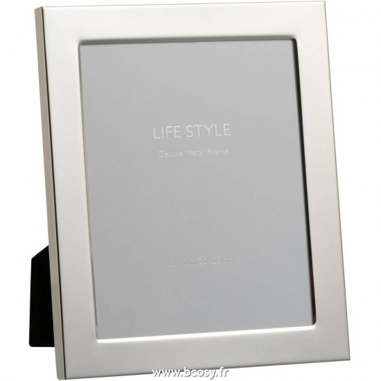J Line Cadre Photo Bord Large 20X25 Metal Argent Large L27xB32xH3 cm Jline 93207 by Jolipa 93207