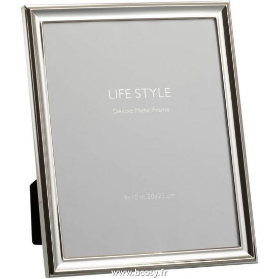 J Line Cadre Photo Classique 20X25 Metal Argent Large L23xB28 cm Jline 93210 by Jolipa 93210