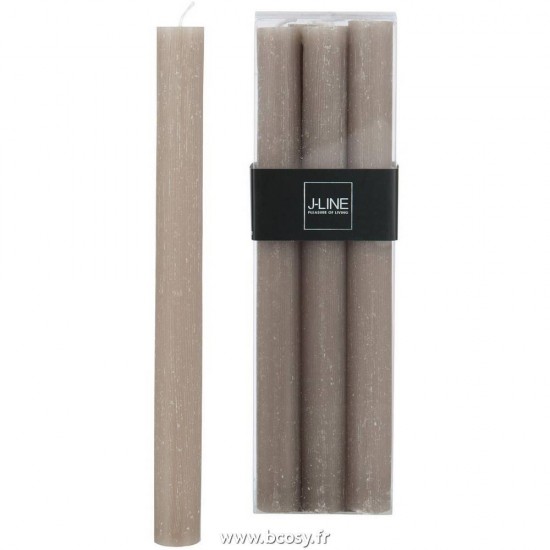 J-Line bougies Jolipa Jline Bte 6 Bougies Taupe Fonce 13H